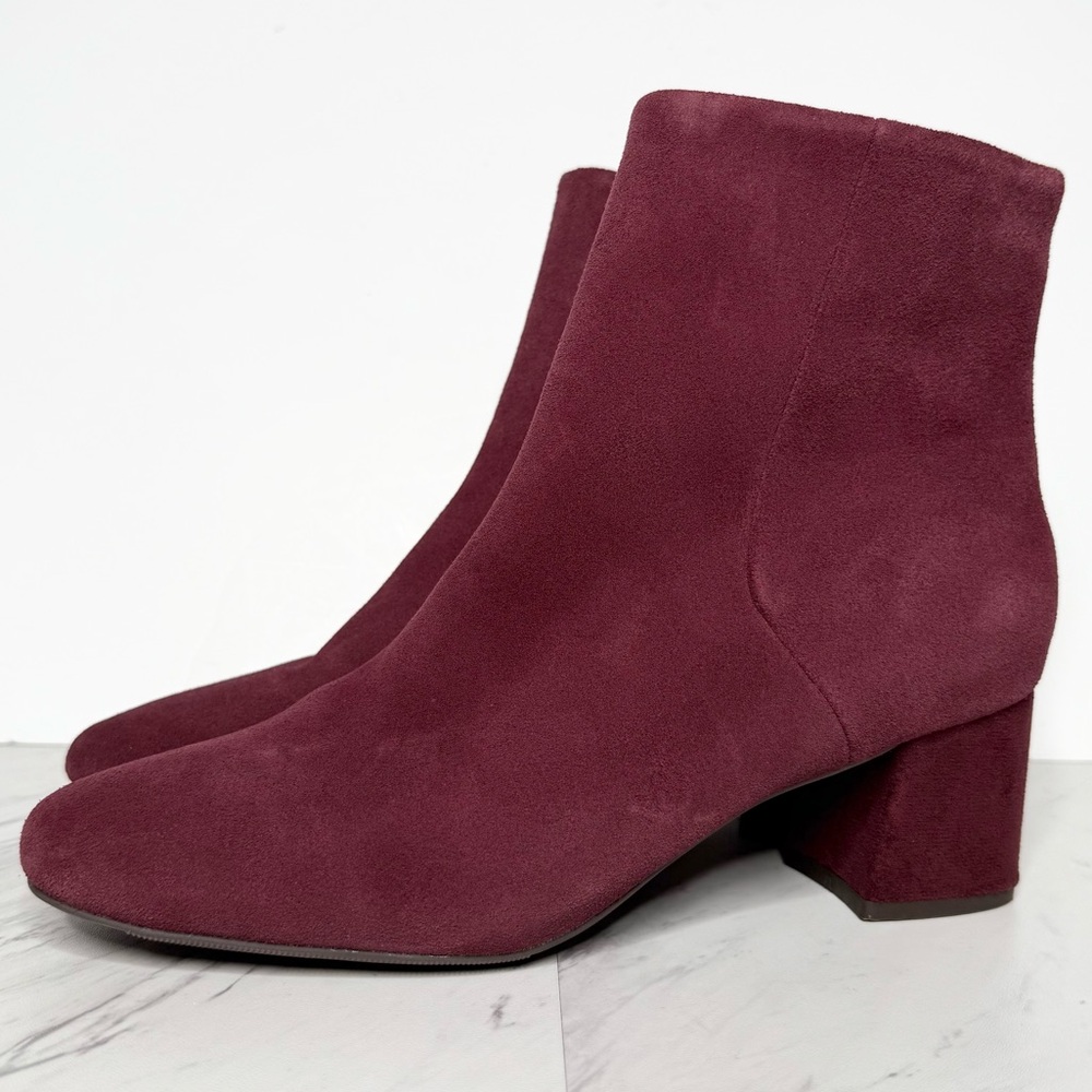 Blondo Etana Burgundy Maroon Suede Heeled Bootie 8 1/2 M